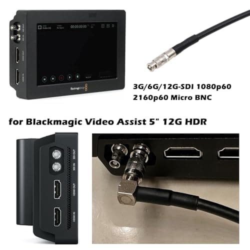 HangTon Câble vidéo 4K 12G SDI HD Micro BNC vers BNC standard pour caméra Blackmagic Video Assist 50 cm