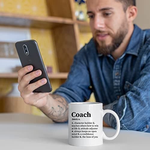 Panvola 'Coach Noun Definition Character Builder ' Pour Coach Team Manager Office Boss Appréciation Nouveauté inspirante Tasse à café en céramique 11 oz