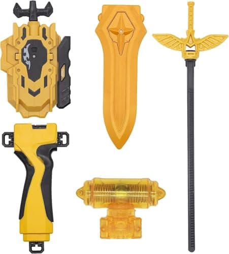 3T6B 12 Nouvelles Toupie avec 2 Lanceur Burst Turbo Jouet Arena,Gyro Pocket Box Pro (d'or)