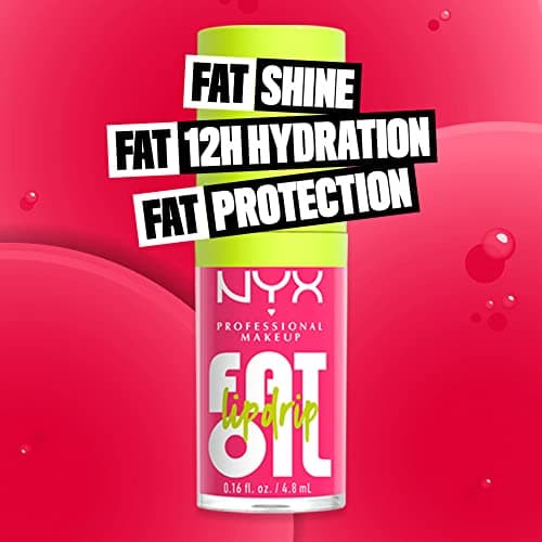 NYX PROFESSIONAL MAKEUP Gloss Huile à Lèvres Fat Oil Lip Drip, Haute Brillance, Fini Non Collant, Hydratation 12H, Applicateur Extra Large, Huiles de Squalane, Mûre & Framboise, Missed Call (02)
