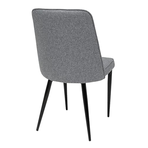 MINCETA Lot de 2 chaises de salle à manger, modernes, avec dossier rembourré, en tissu et lin, pour cuisine, salle à manger, grises