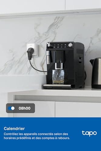 Tapo Matter Prise Connectée WiFi, Suivi de consommation, 16A Type E, Fonctionne avec Alexa, Contrôler le radiateur, le chauffage, Économie d'énergie, Tapo P110MA(FR)