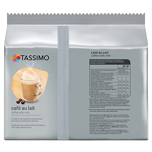 Tassimo, 105 Dosettes Café au Lait, Compatibles avec les machines TASSIMO, 105 Cafés Equilibré et onctueux, 5 packs de 21 dosettes (L'emballage peut varier)