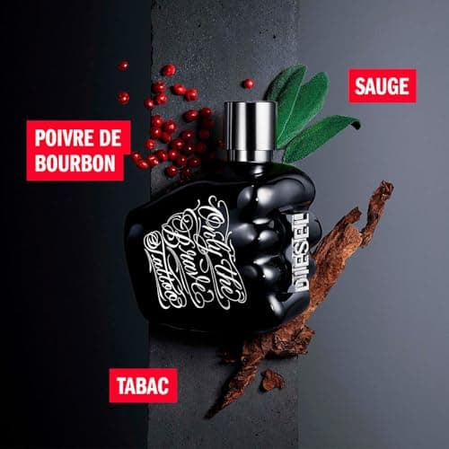 Diesel Only The Brave Tattoo, Eau de Toilette pour Homme en Spray Vaporisateur, Parfum Boisé et Puissant, 50 ml