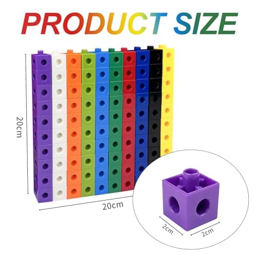 Newpop 100 Cube Mathématiques, Blocs de Construction Math, Cube Calcul Construction Enfant, Cubes de Liaison, Montessori Mathe Cubes Emboitables, Cube Activity Kit, pour Enfants 3+