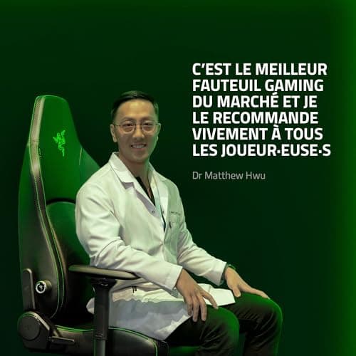 Razer Iskur V2 - Chaise de Jeu avec Support Lombaire adaptatif (Cuir synthétique de qualité EPU, Coussins en Mousse Haute densité, accoudoirs 4D, Courbe Lombaire entièrement réglable) Vert