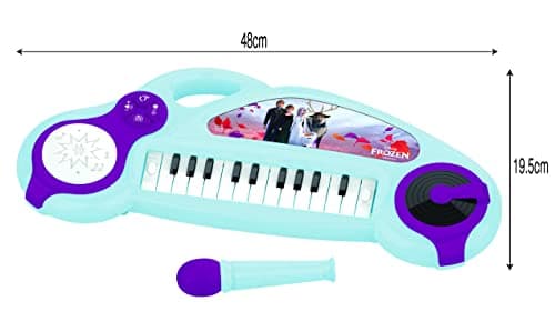 Lexibook Reine des neiges Piano électronique pour Enfants avec Effets Lumineux, Microphone, Batterie, Haut-Parleur intégré, mélodies de démonstration, Lecteur DJ, Mauve, K704FZ, Violet/Bleu