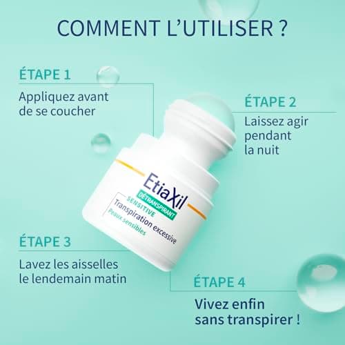 ETIAXIL - Déodorant Détranspirant - Traitement Transpiration Excessive - Aisselles - Peaux Sensibles - Efficacité 4 jours -15 ml