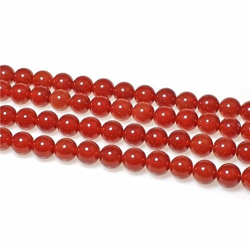 MJDCB 6mm 60 pièces Agate Rouge Perle Pierre Naturelle Ronde en Vrac Perles Semi Precieuse pour Fabrication de Bijoux de Bracelets et de Colliers