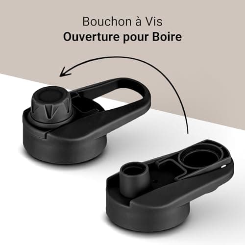Vinsun Kit Bouchon Gourde, Couvercle à Visser ø57mm avec Ouverture pour Boire - Anti-Fuite, sans BPA, Joint en Silicone - Bouchon à Vis pour Bouteille Inox