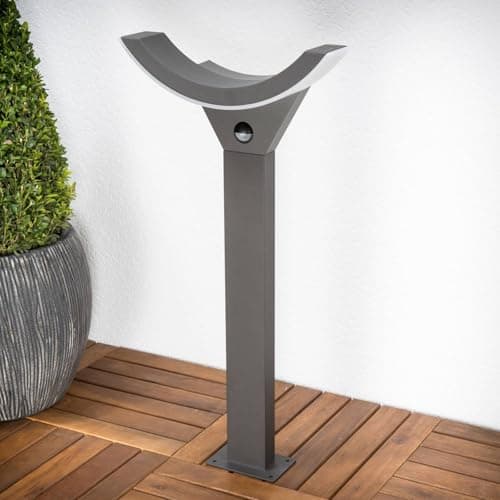 LED Luminaire extérieur Half (Moderne) en Noir Aluminium (1 lampe,à), Borne lumineuse, luminaire pour socle