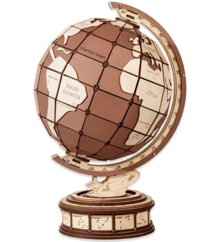 ROBOTIME Puzzle 3D Maquette Globe en Bois a Construire Adulte, Construction Bois Modelisme Maquette Adulte, Cadeaux pour Adultes Et Adolescents