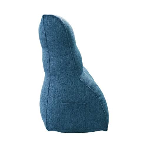 Johnear Coussin de Lecture Compensé Lin,Traversin Gros Coussin Canapé,Repos Oreiller Triangulaire Coussin à Coins, Coussin pour Jambe,Dossier de Soutien Lombaire,Bleu 100 x 26 x 55 cm