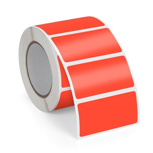 FINDAT Rouge Étiquette Thermique 50 X 25 mm Rouleau Vinyle Autocollant Étiquette d'imprimante Rectangulaire Imperméable pour le Bureau DIY Design Code à Barres ExpéDition 500 PièCes