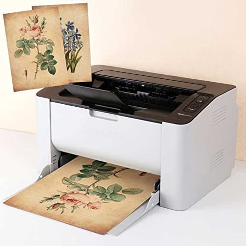 25 Feuilles Papier Parchemin Vintage Format DIN A4 pour Invitation d'anniversaire Calligraphie Imprimé Recto Verso
