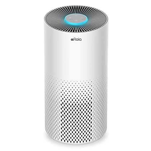 Afloia Purificateur d'Air, 3 Modes, Timer 2/4/8h, 22dB Mode Veille, 7 Couleurs Lumières, peut Filtrer 99,99% de la Poussière, du Pollen, de la Fumée, des Odeurs, CADR 130m3/h