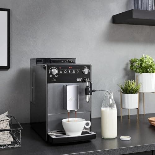 Melitta Avanza Grise, Machine à Café à Grain avec Broyeur et Système d'Extraction des Arômes, Silencieuse, Fonction Easy Cappuccinatore, Mode 1 à 2 Tasses, Automatique, F270-100, 1450W