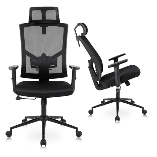 Youhauchair Chaise Bureau Ergonomique, Chaise de Bureau avec Appui-tête et Accoudoirs Réglables, Fauteuil de Bureau avec Support Lombaire Réglable, Siege Bureau, Office Chair