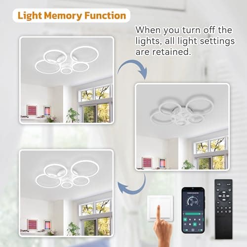 ycwdcz Lampe Ventilateur Plafond Blanc Moderne Silencieux Cercle Plafonnier Ventilateur avec Telecommande Moteur DC Réversible Mode Eté Hiver pour Chambre Salon Cuisine, 100cm