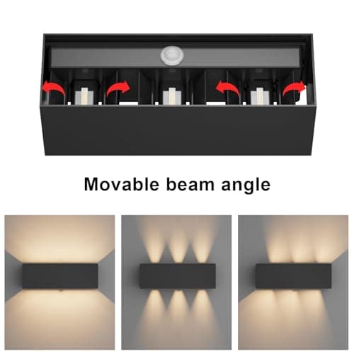 Klighten 30W Applique avec détecteur de mouvement, Applique murale exterieur/interieur,IP65 3000K,Applique détecteur de mouvement,Noir