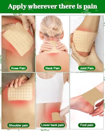 48Pcs Pain Relief Patches,MQUPIN 2 in 1 Knee Pain Relief Patches, Natural Herbal Heat Patch, 8-12 Hours Long Lasting Relief for All Parts of Body, Back, Neck, Shoulders, Knee Pain Relief Patches