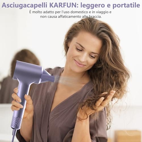 KARAFUN Sèche Cheveux Ionique,Sèche Cheveux Haute Vitesse 5X à Séchage Rapide 110 000 Tr/Min,Sèche-Cheveux Professionnel avec 200 Millions D'ions,hair dryer