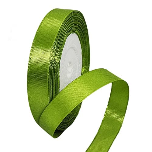 Ruban Satin Vert Armée Fin 15mm,22m Polyester Ruban Satin,Ruban Cadeau Emballage,Ruban Noel Ruban Tissu pour Ballon,Couture,Nœuds,Artisanat,Bouquet,Décoration de Mariage,Voitures,Anniversaire,Gâteau