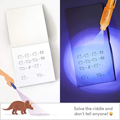BONNYCO Stylo Encre Invisible et Carnet de Notes, Pack 16 Dinosaure Petits Cadeaux Anniversaire pour les Garçons et Filles | Cadeau Anniversaire Enfants et Jouets Pinata | Anniversaire Dinosaure