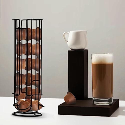 TIENDA EURASIA - Distributeur de capsules Dolce Gusto, 18 unités, noir, 11 x 33 x 11 cm, support de capsules, organisateur de stockage