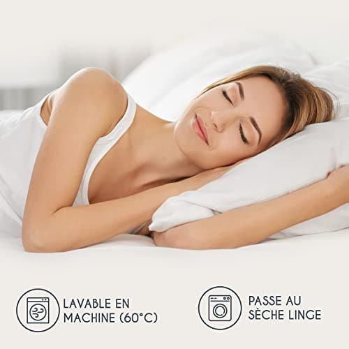 Dreamzie Taie Oreiller 50x70 Coton Renforcé (Set de 2) - Gris Clair - Tissage serré de 57 Fils/cm2 - Taie Oreiller 50 x 70 cm- Certifié Oeko Tex