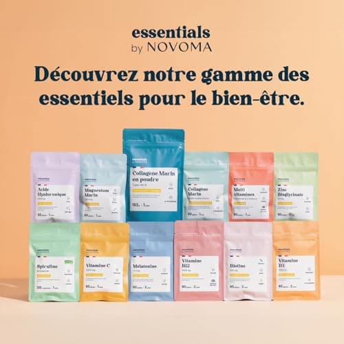 Zinc Bisglycinate + Vitamine B6, Renforce l'Immunité & Combat l’Acné, Assimilation Optimale, Cure de 2 mois, 60 Gélules Végétales, Complément Alimentaire Fabriqué en France,Essentials by Novoma