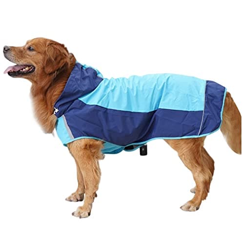 PETCUTE Imperméable pour Chien avec Réglable Capuchon,Imperméable Chien avec Bandes Réfléchissantes,Trou pour Harnais,Imperméable,Veste de Pluie pour Petit Moyen Gros Chiens,Manteau De Pluie Chien