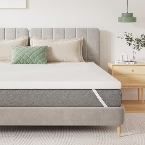 Novilla Surmatelas 90x200, 5CM, Surmatelas en Mousse en Matériau Bambou, Certifié Sûr et Fiable par CertiPUR-US et Oeko-TEX, Absorbant et Respirant, Tissu Doux pour La Peau, Lavable