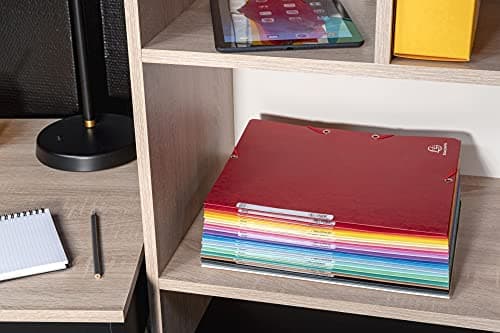 Exacompta - Réf. 55510E - Paquet de 10 chemises à élastiques - pochettes 3 rabats - en carte lustrée 400 g/m2 - dimensions 24 x 32 cm pour documents au format A4 - 10 couleurs assorties
