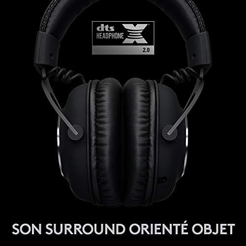 Logitech G PRO X LIGHTSPEED Casque gaming sans fil avec technologie de filtre de micro Blue VOICE, transducteurs PRO-G 50mm, DTS Headphone: X 2.0, 20 heures de batterie, PC, PS5, PS4, Switch - Noir