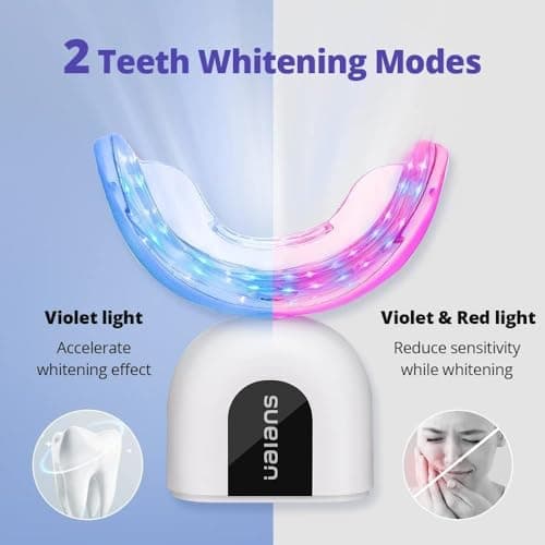 Ualans Kit Blanchiment Dentaire, Blanchiment des Dents Professionnel avec 32X Lamp Bleu et Rouge, 3 Gel Blanchissant, Gel Apaisant, Sans Sensibilité, Dents Blanches à Domicile en 10 Minutes