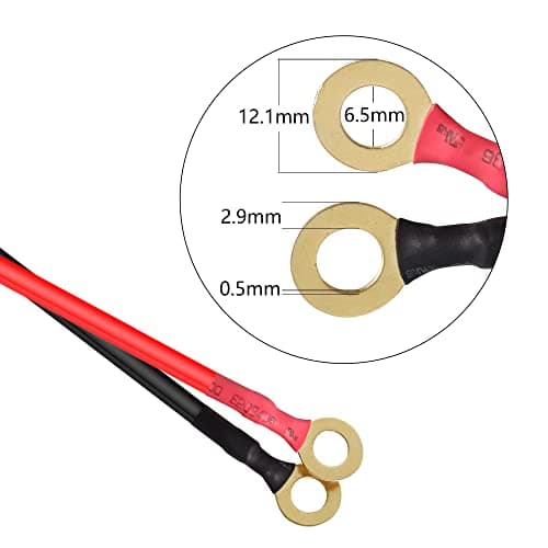 PNGKNYOCN 12V câble d'alimentation pour réfrigérateur de Voiture, 16awg borne o - Ring à la tête de réfrigérateur de Voiture Portable fusible 15A intégré pour réfrigérateur de Voiture Portable (3M)