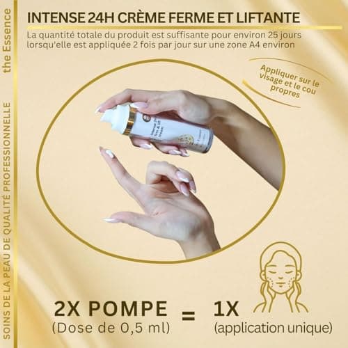 GMT Beauty Intense 24h Firm & Lift Cream - Creme Hydratante Visage - Crème de Nuit et de Jour Tous Types de Peau - Crème Anti-rides à Effet Lifting - Soins pour le Visage pour Hommes et Femmes