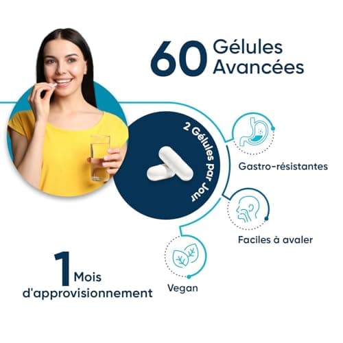Probiotique Flore Intestinale 77 Milliards d'UFC Haute Dose - 20 Souches - 60 Gélules Vegan Probiotiques et Prébiotiques Lactobacillus Gasseri, Lactobacillus Rhamnosus, Bifidobacterium, Inuline, FOS.