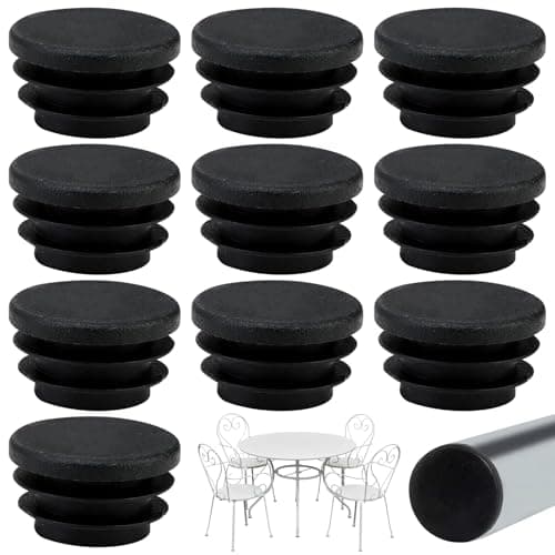 Lot de 10 Bouchons à Lamelles Ø 25/22/20 mm - Polyéthylène Noir - Usage Polyvalent, Cache Tube en Plastique Robuste Capuchons de Protection, Patin Chaise (22mm)