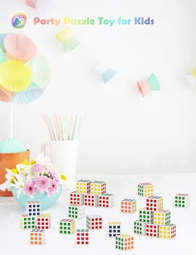 ROXENDA 24 Mini Cubes, 3x3 Cube de Vitesse 30 mm pour Enfants,récompenses Scolaires et Prix en Classe pour étudiants pour Débutants et Utilisateurs Avancés, Cadeau pour Surprise Pouches (24 Paquet)