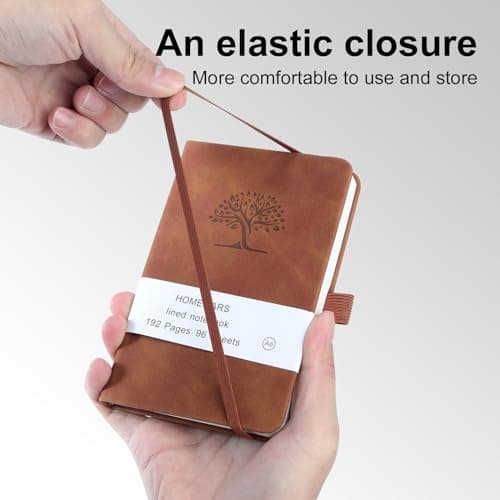 Carnet de Notes, Petit Carnet, Petit Cahier, 3 Paquet, HOMEMARS Cahier de Note, Carnet de Voyage, 14.4 cmx9.6cm, Marron, Vert, Bleu, 192 Pages Chacune, Motif d'arbre en Relief, Cuir végétalien