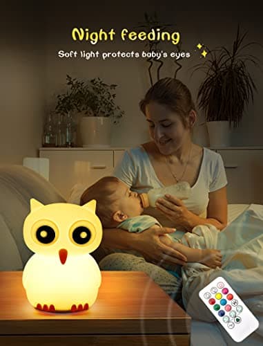 CHWARES Veilleuse pour enfants, veilleuse chat avec télécommande, lampe Kawaii 7 couleurs, décoration de chambre, rechargeable par USB, jolie lampe cadeaux pour bébé, enfants, petits, adolescentes