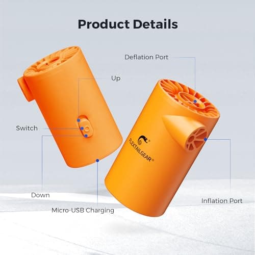 FLEXTAILGEAR Evo Pump, Pompe électrique Portable 4500Pa, Pompe pour Matelas pneumatique 250L/min, Batterie 3800mAh, gonflage et dégonflage pour lit pneumatique