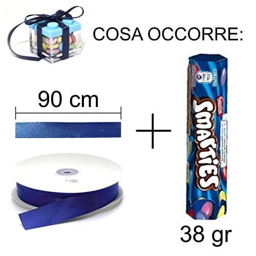 Omada Design Boîte type brique en plexiglas (48 Pcs) transparent 5X5X5 cm, pour mariages, confirmations, fêtes de communion, baptême et remise des diplômes, fabriquée en Italie, Rouge