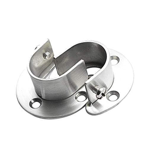 Douilles de Poteau de penderie en Acier Inoxydable, 2pcs Extrémité de Tige de penderie Robuste soutient Le Support de Tige de Bride avec vis, en Forme de U, Installation/Retrait Facile