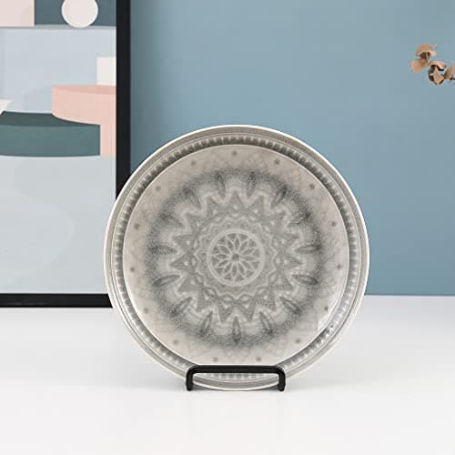 Chevalet Support Presentoir Porte Assiette - 4.5 Pouces Metal Support Assiette Decorative - Support Cadre Photo de Table - Présentoir de Fer pour Plaque | Livre Cuisine | Carte Postale | Art - Noir