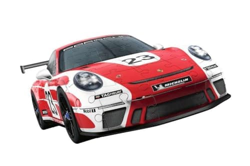 Ravensburger - Puzzle 3D Véhicules - Porsche 911 GT3 Cup Salzburg avec grille de construction - A partir de 10 ans - 108 pièces numérotées à assembler sans colle - Accessoire de finition inclus-11558