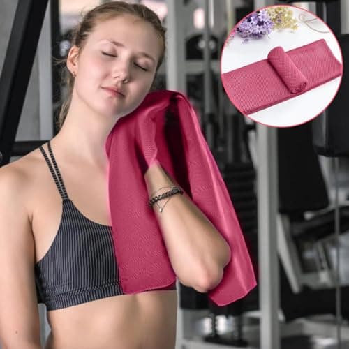 LuLiyLdJ Rouge Serviette Rafraichissante, Serviette de Refroidissement en Microfibre, Cooling Towel pour Fitness Gym Yoga