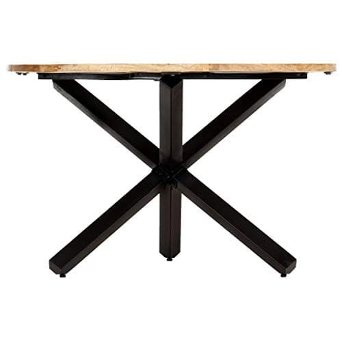 TJROO Table de salon de cuisine ronde 120 x 76 cm marron clair en bois massif de mangue, table de bistrot, décoration intérieure diverses applications table à manger pour reposer des aliments boissons